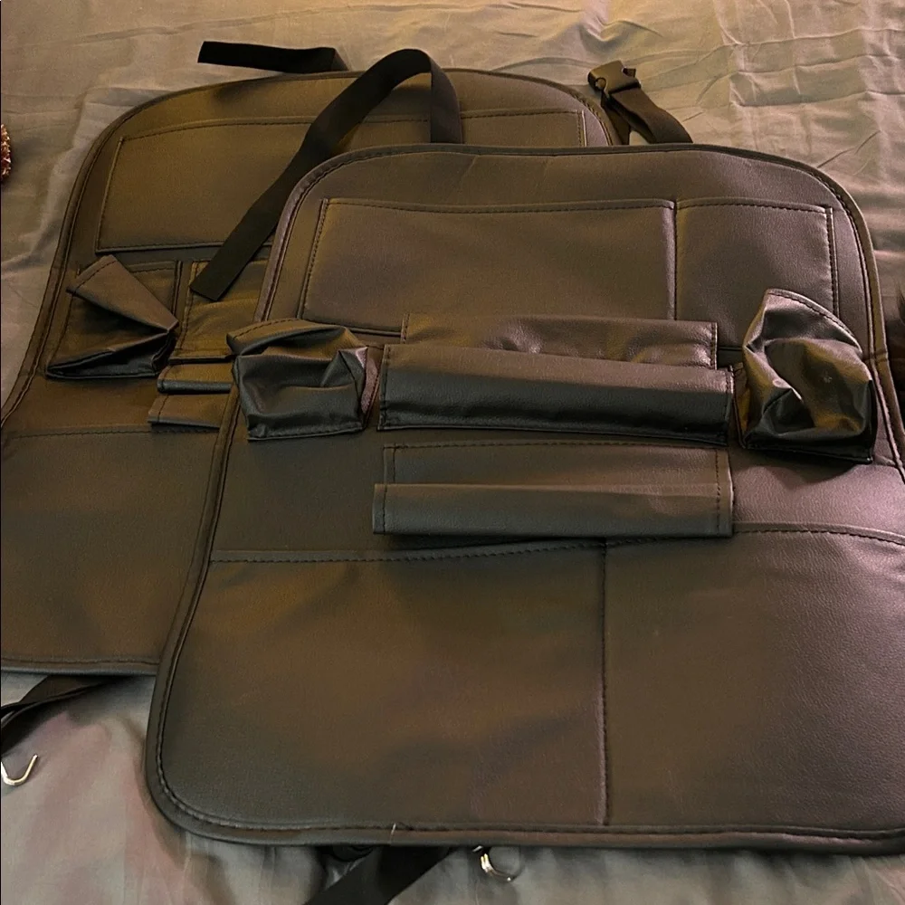 2 Black Car Seat Back Organizers